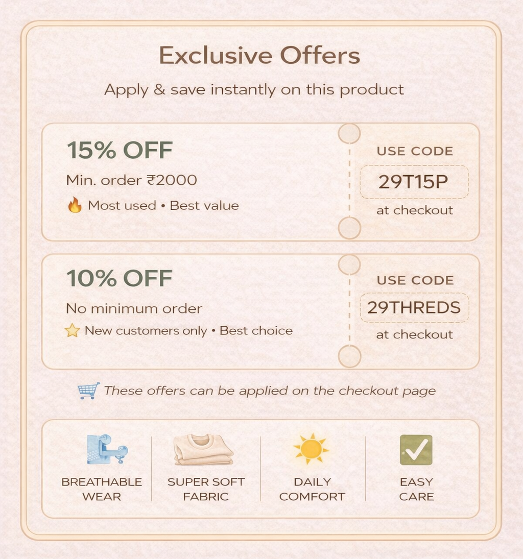 Exclusive offers with discount codes and product features on a light pink background