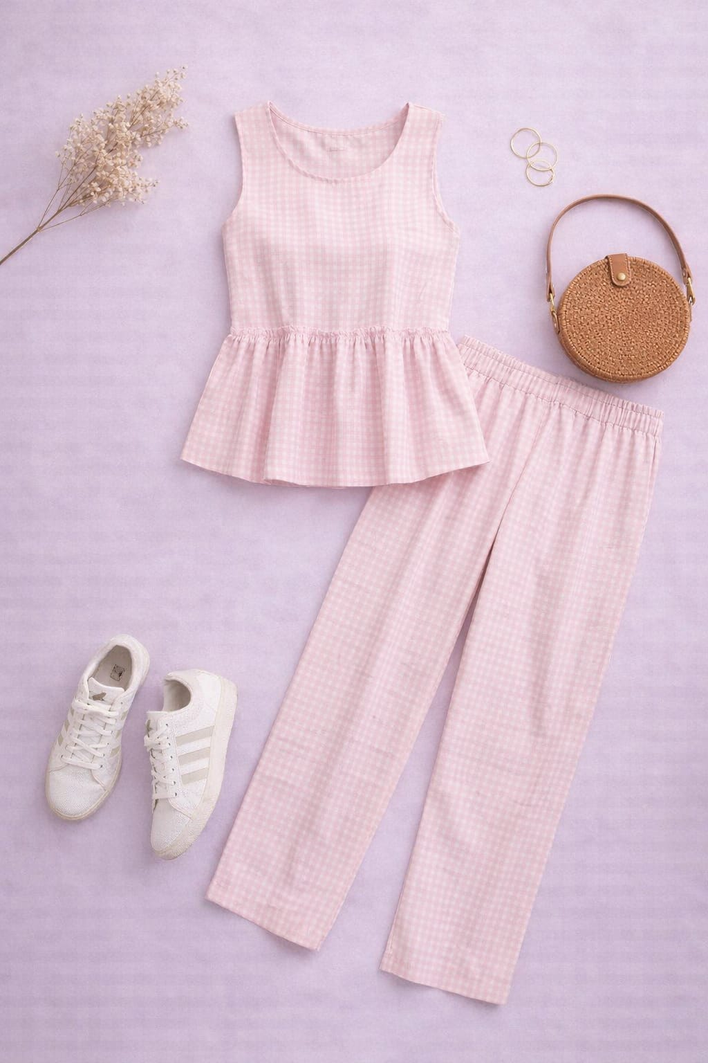 Pink Peplum Coord Set