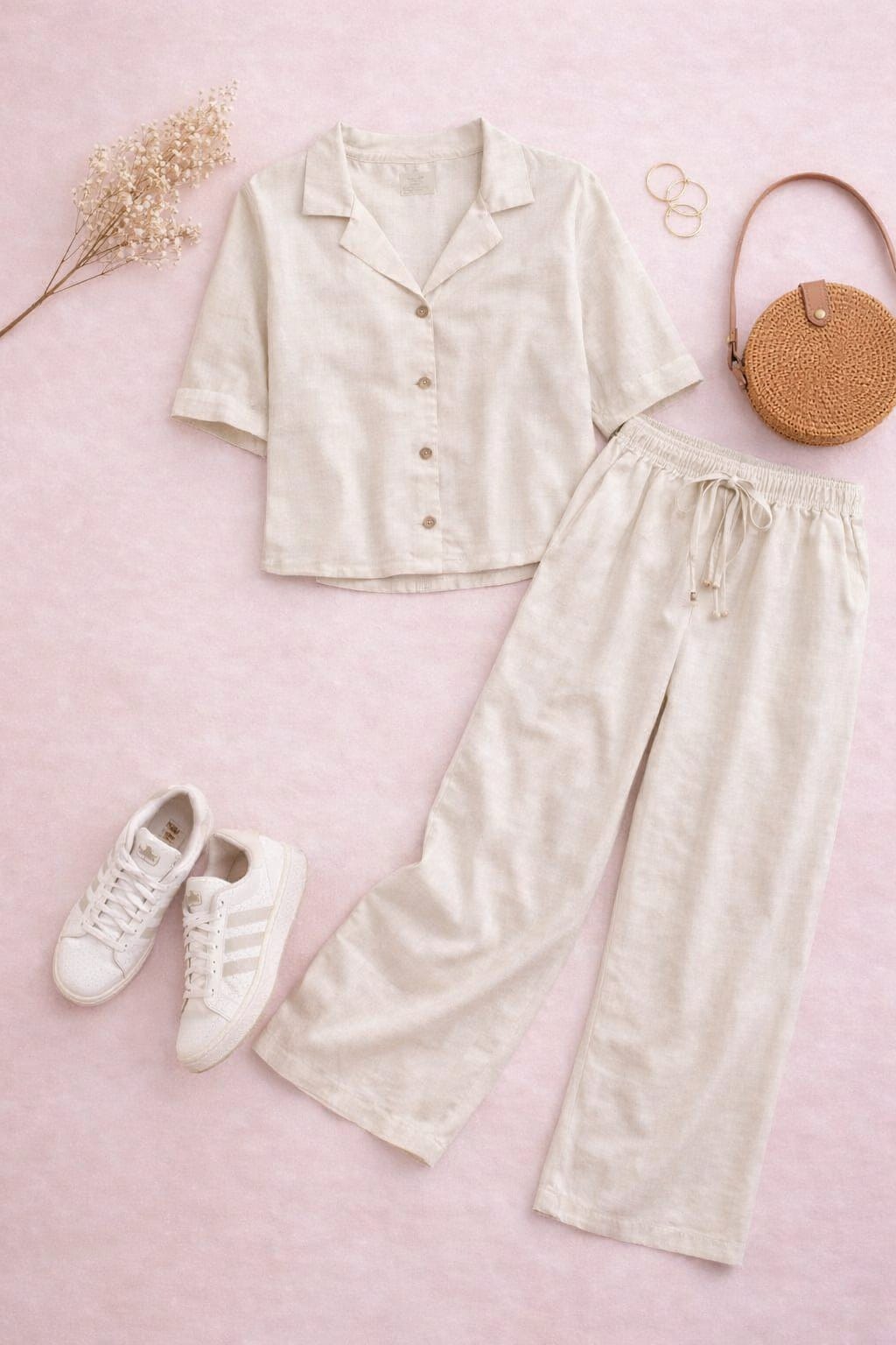 Soft breathable rayon fabric used in women’s relaxed coord set
