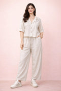 Solid rayon relaxed coord set for women – breathable summer outfit