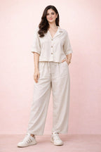 Solid rayon relaxed coord set for women – breathable summer outfit