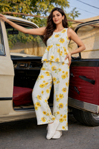 Cotton Sunflower Printed Coord Set for Women – Summer Casual Wear