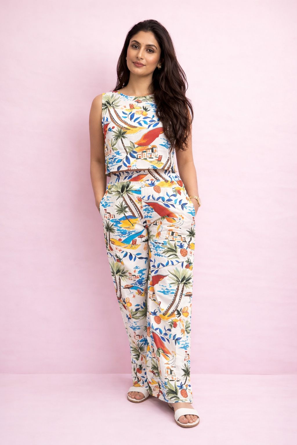 Tropical Breeze printed coord set for women – stylish summer outfit