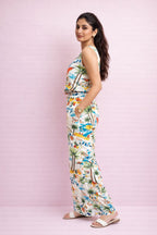 Side view of Tropical Breeze printed coord set for women
